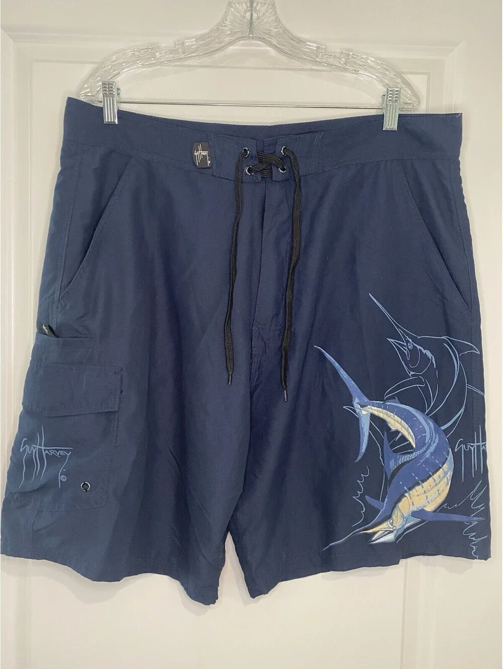 Guy Harvey by AFTCO Bluewater Men's Swordfish Swim Board Shorts Blue 38